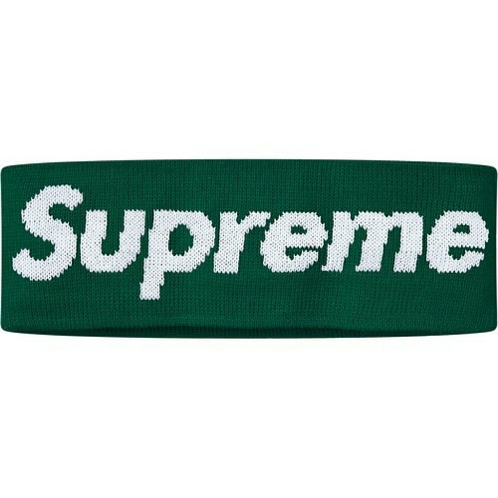Supreme New Era Big Logo Headband Dark Green